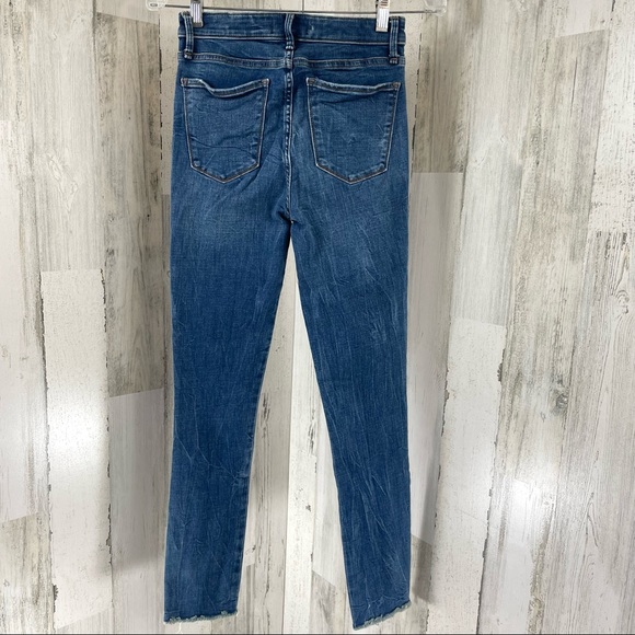 Abercrombie & Fitch Women's Medium Wash Denim Blue Zipper Leg High Rise Jeans 25 - Picture 4 of 11